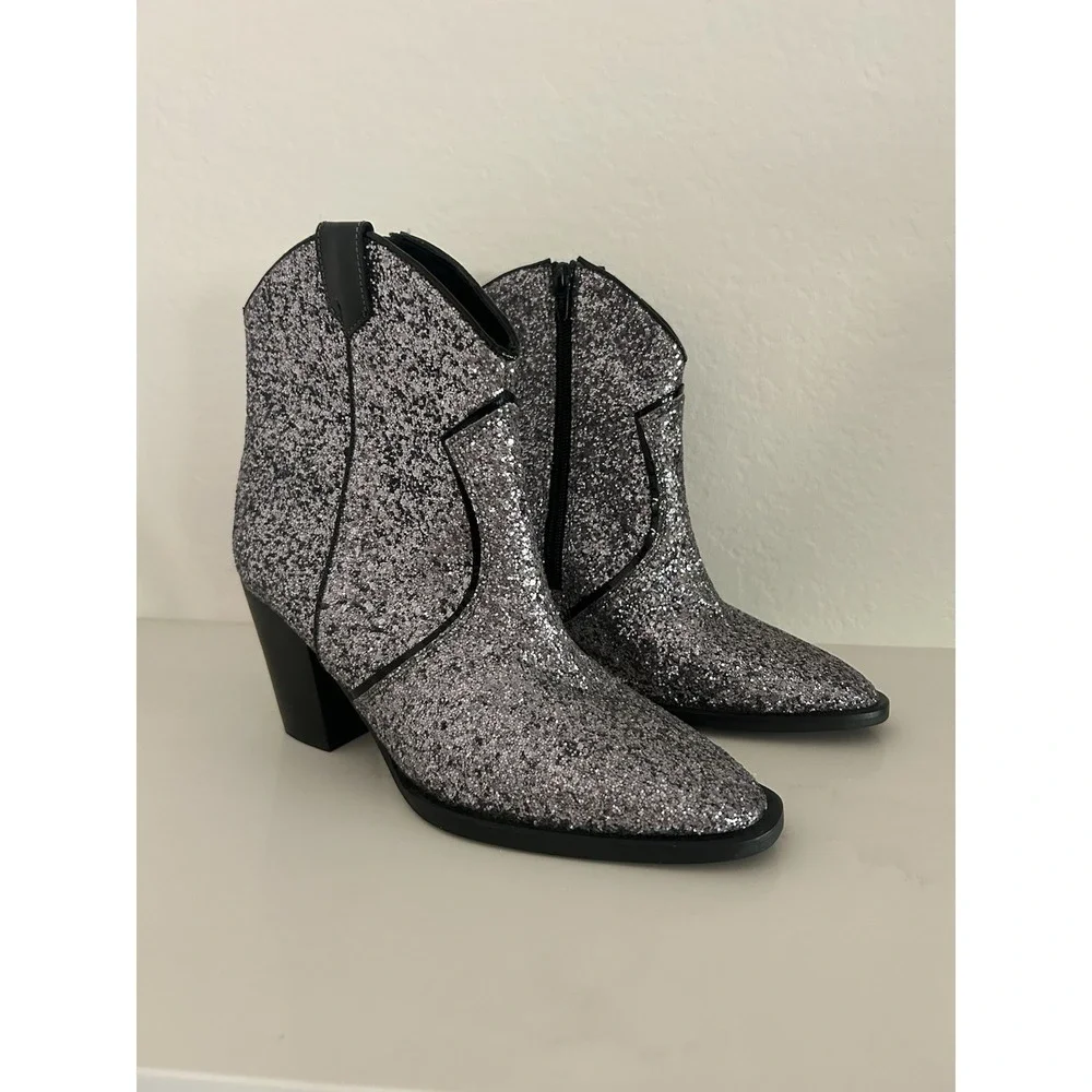 Idyllwind Miranda Lambert Silver Glitter Western Booties Boots Size 7.5